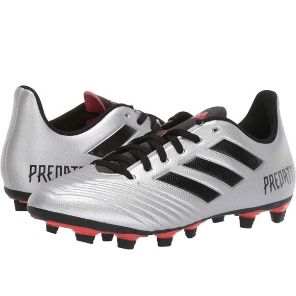 Adidas Men's Predator 19.4 FxG Soccer Cleat F35597 Silver Metallic Black Sz 6.5 - Picture 2 of 6